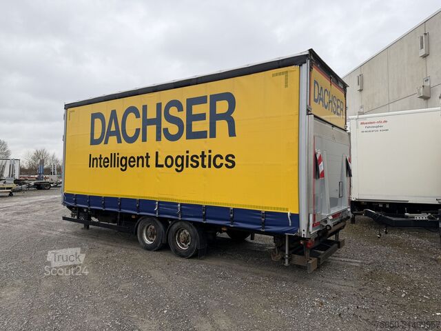 Atvērta piekabe ar tentu Möslein TPS 105 D-L  Tandemplane Ladebordwand + Durchladbar