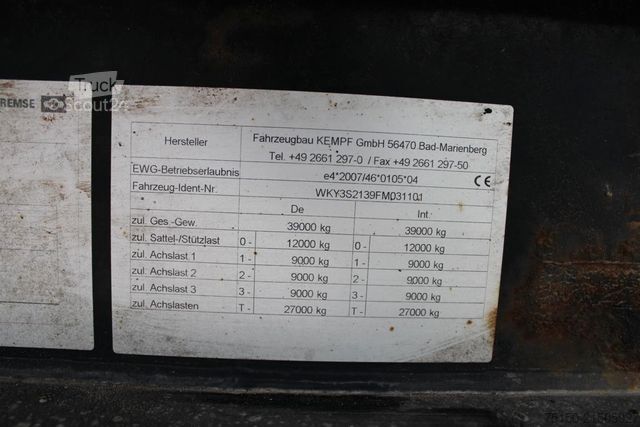 Semi-remorque benne KEMPF UNFALL Kippmulde STAHL SCHROTT - Nr.: 101