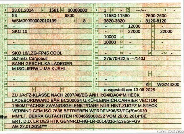 Refriģeratora puspiekabe SCHMITZ CARGOBULL SKO 10/LZG-FP 45 COOL / Ldbw /2 Kammern /Carrier