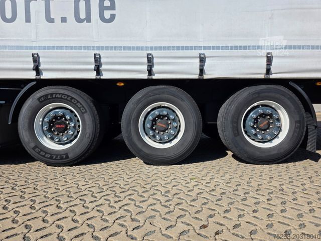 Open oplegger met zeil KÖGEL S24-1 / Palettenkasten / Liftachse