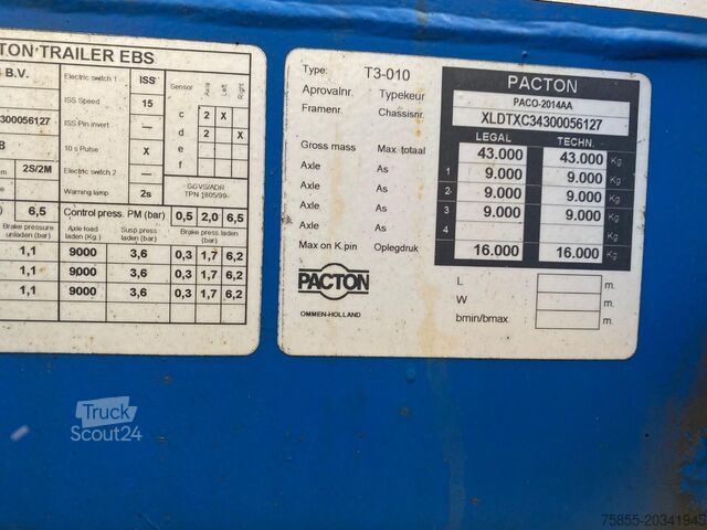 Transporte de contenedores Pacton T3-010 Multi Chassis / Extendable / BPW Axles /...