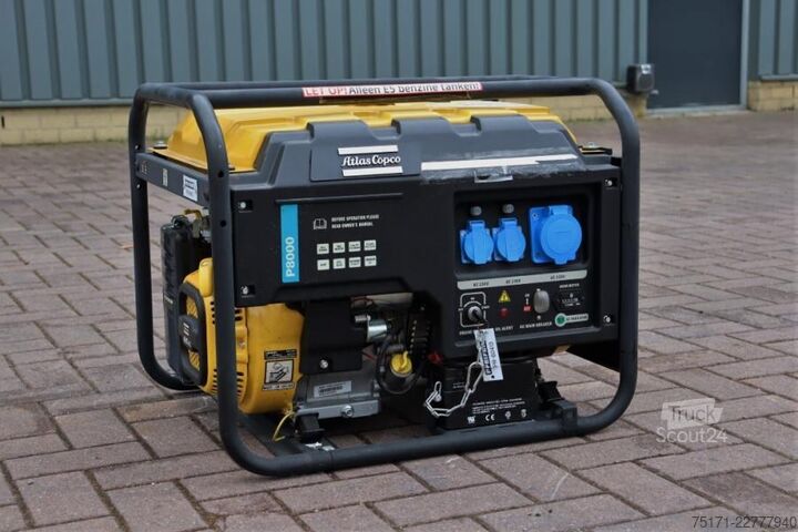 Aggregato Atlas Copco P8000 Gasoline, 6.5 kVA