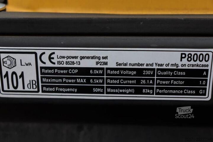 Aggregato Atlas Copco P8000 Gasoline, 6.5 kVA