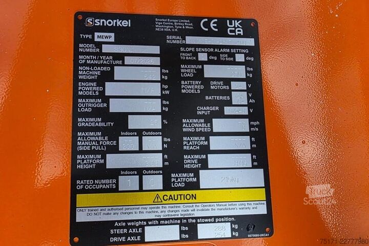 Scherenhebebühne Snorkel S3010E New, Self-Propelled Electric, Only 495kg, 5