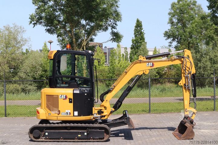 Mini bager Caterpillar 303.5 CR | 3X BUCKET | HAMMER & SHEAR | AIRCO