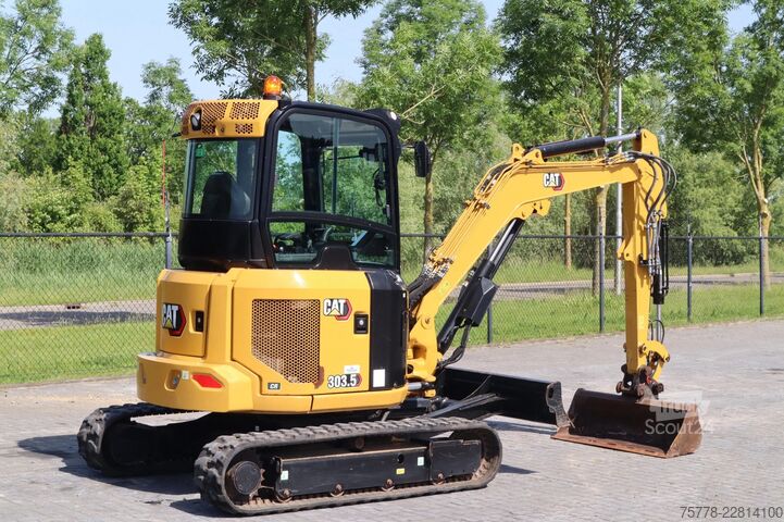 Mini bager Caterpillar 303.5 CR | 3X BUCKET | HAMMER & SHEAR | AIRCO