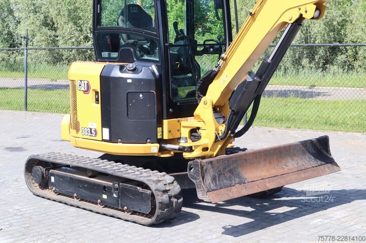 Mini bager Caterpillar 303.5 CR | 3X BUCKET | HAMMER & SHEAR | AIRCO