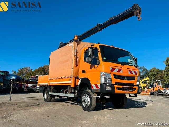 Camion bâché MITSUBISHI Fuso Canter 6C18/Kran HIAB/4x4 Allrad/Klimai