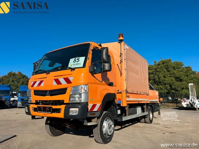 Camion bâché MITSUBISHI Fuso Canter 6C18/Kran HIAB/4x4 Allrad/Klimai