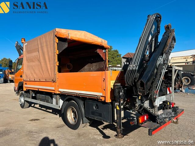 Camion bâché MITSUBISHI Fuso Canter 6C18/Kran HIAB/4x4 Allrad/Klimai