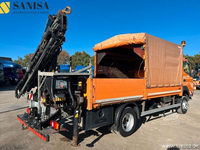 Camion bâché MITSUBISHI Fuso Canter 6C18/Kran HIAB/4x4 Allrad/Klimai