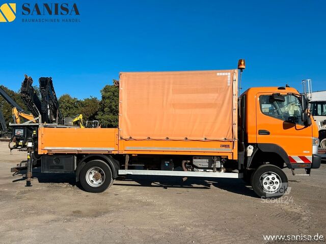 Camion bâché MITSUBISHI Fuso Canter 6C18/Kran HIAB/4x4 Allrad/Klimai
