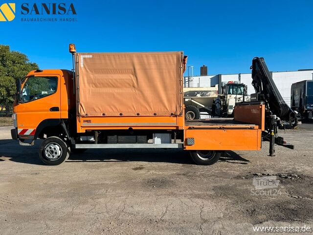 Camion bâché MITSUBISHI Fuso Canter 6C18/Kran HIAB/4x4 Allrad/Klimai