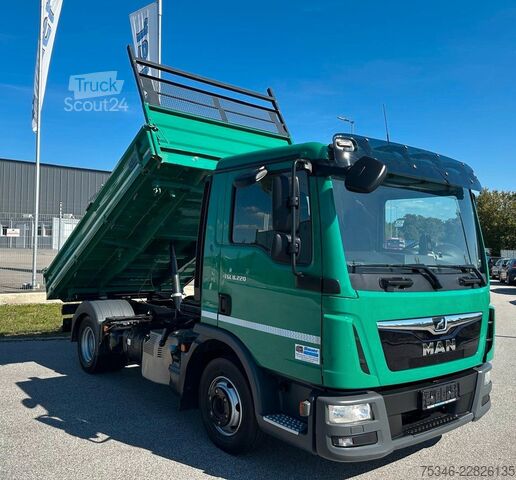 Kippi pakettiauto MAN TGL8.220Meiller/3-Sitze/NL2,9To/2xAHK/72 tkm/Top