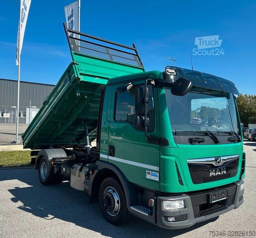 Kolmisuuntainen kippiauto MAN TGL8.220Meiller/3-Sitze/NL2,9To/2xAHK/72 tkm/Top