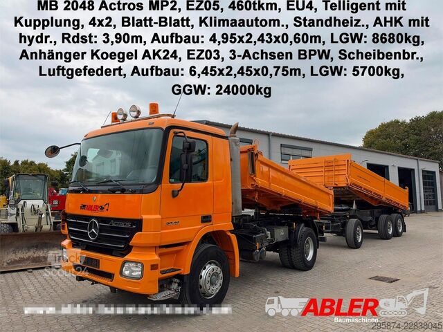 Tresidig tipplastbil MERCEDES-BENZ 2048 Actros MP2 + Kögel AK24