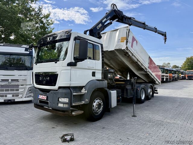 Sklápač MAN TGS 26.400 6X2 Kipper mit Kran Hiab 166-3