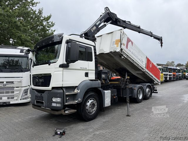 Γερανός τοποθετημένος σε φορτηγό MAN TGS 26.400 6X2 Kipper mit Kran Hiab 166-3