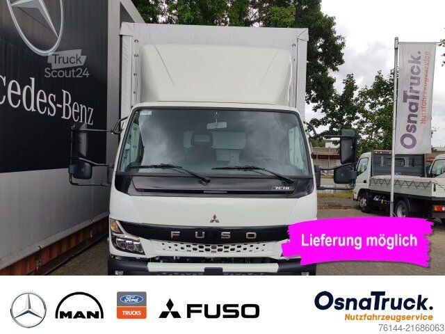 Transportador con plataforma y toldo FUSO 7C18 Pritsche/Plane/LBW Klima,Schiebeplane re+li