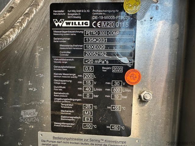 Camión cisterna MERCEDES-BENZ Actros 2546 MP5 Willig 21.500L Oben/unten ADR AT