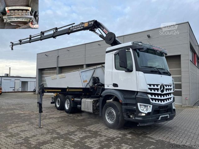 Tipvogn MERCEDES-BENZ Arocs 2543 L 3-Achs Kipper Kran Hiab 211 5xhydr.