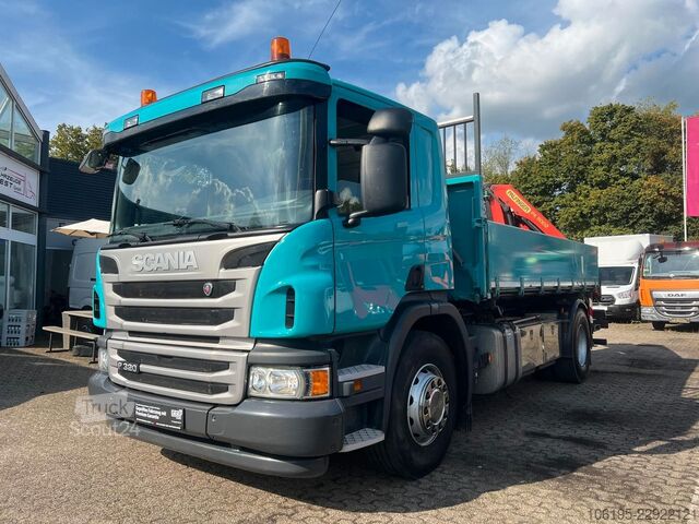 Autocarro ribaltabile SCANIA P320 Kipper Funk-Kran PK11002*36Tkm*Euro6*AHK*