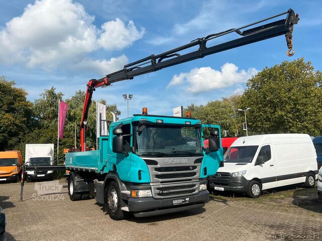 Autocarro ribaltabile SCANIA P320 Kipper Funk-Kran PK11002*36Tkm*Euro6*AHK*