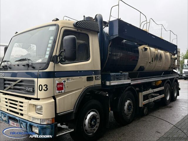 Aspirateur de boues Volvo FM 12-340 8x4 Steel spring, RVS 316, 198000 km,...