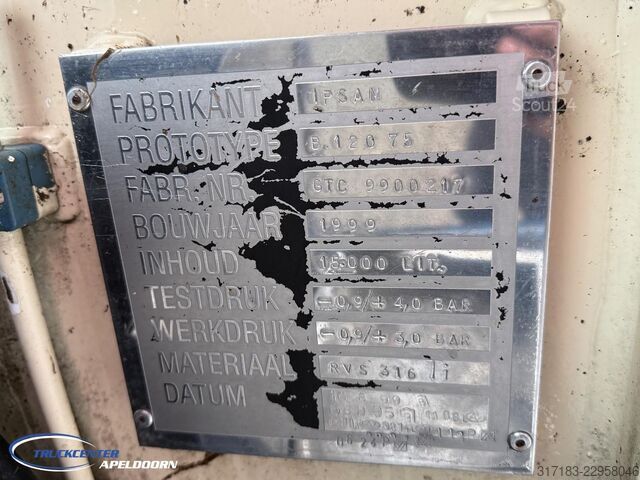 Aspirateur de boues Volvo FM 12-340 8x4 Steel spring, RVS 316, 198000 km,...