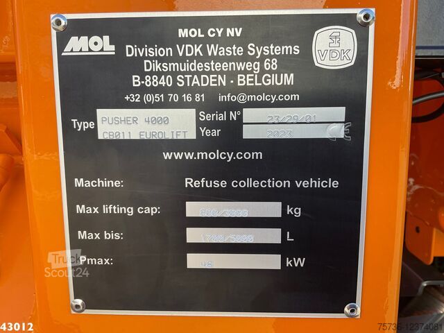 Vozidlo pro svoz odpadu Volvo FE 350 VDK 22m³ + AE weegsysteem