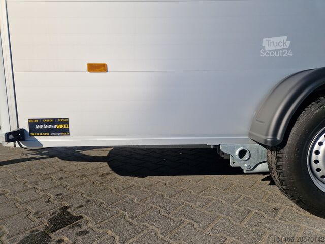 Dobozos pótkocsi Cheval Liberté Debon Roadster 400 Alu Seitentür weiß Pullman