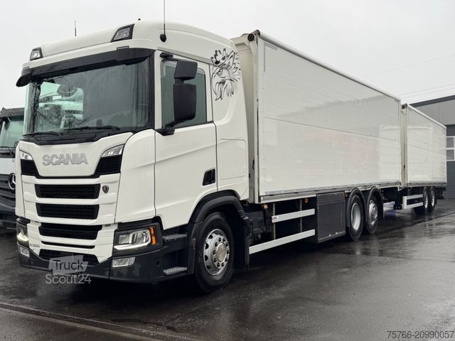Camion de boissons SCANIA R 500 / 2 x LBW / LENKACHSE / KOMPLETTZUG