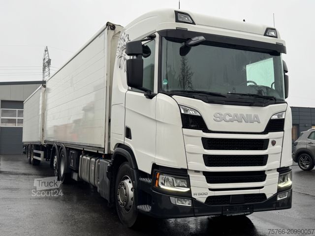 Camion de boissons SCANIA R 500 / 2 x LBW / LENKACHSE / KOMPLETTZUG