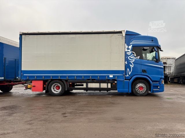 Platós teherautó ponyvával SCANIA R500 Komplettzug*Retarder*Edscha*38Paletten*2x*