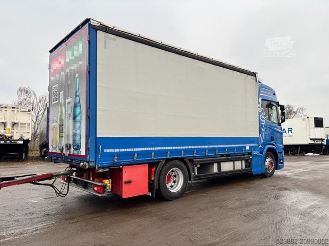 Platós teherautó ponyvával SCANIA R500 Komplettzug*Retarder*Edscha*38Paletten*2x*