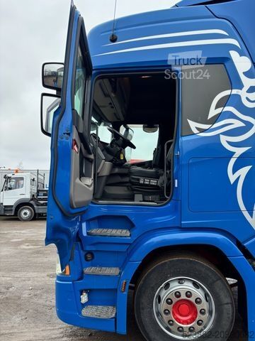 Platós teherautó ponyvával SCANIA R500 Komplettzug*Retarder*Edscha*38Paletten*2x*