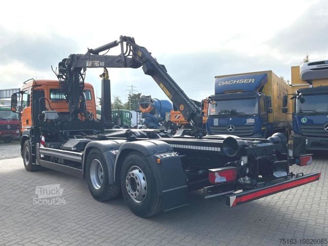 Camion benne à bras amovible MAN TG-S 26.400 6x4H-2 BL Abrollkipper mit Kran Lift