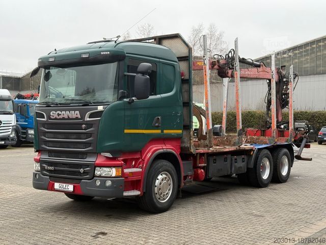 Samochód do przewozu drewna SCANIA R560 6x4 Holztransport Kran LOGLIFT HIAB 140S79R