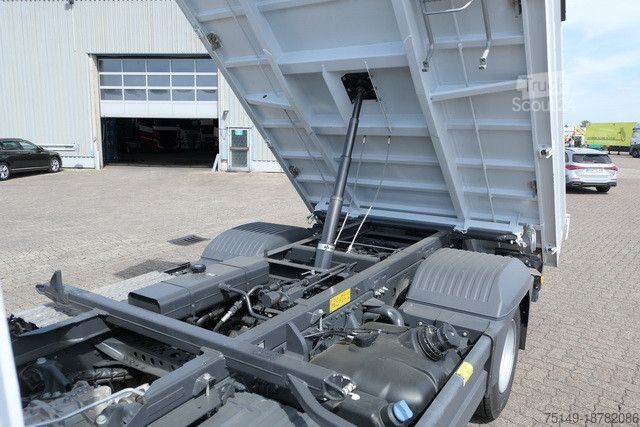 Tre-vejs tippevogn MERCEDES-BENZ 818 K Atego 4x2, Meiller, 19tkm, 2x AHK, Klima