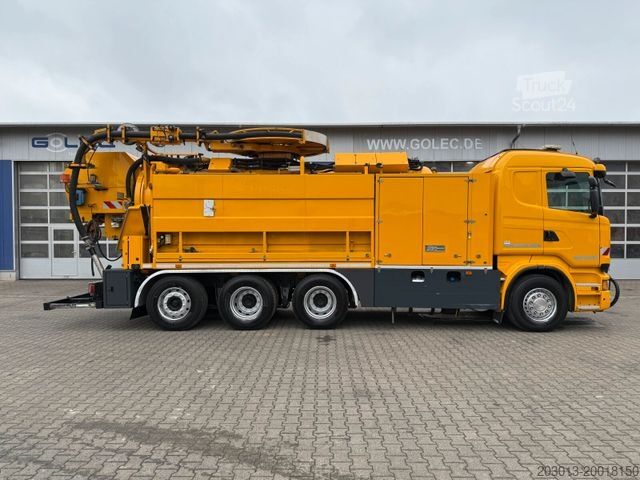 Вакуумний автоцистерна SCANIA R500 8x4 Kanalreiniger Kombi MÜLLER CM 170 KT