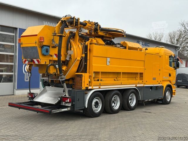 Вакуумний автоцистерна SCANIA R500 8x4 Kanalreiniger Kombi MÜLLER CM 170 KT