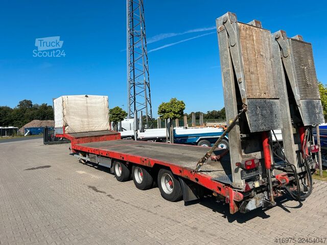 Zema profila puspiekabe FLIEGL SDS 410 T 3Achsen Satteltieflader Liftmaster