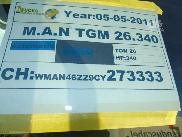 Camion-citerne MAN TGM 26.340 + 19.000 LITER + 4COMP + 6X2