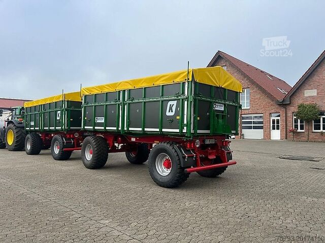 Kippanhänger Kröger 18to 560er bereift 3 Schieber mit Kunststoffbordwand Interne Nr. 40758