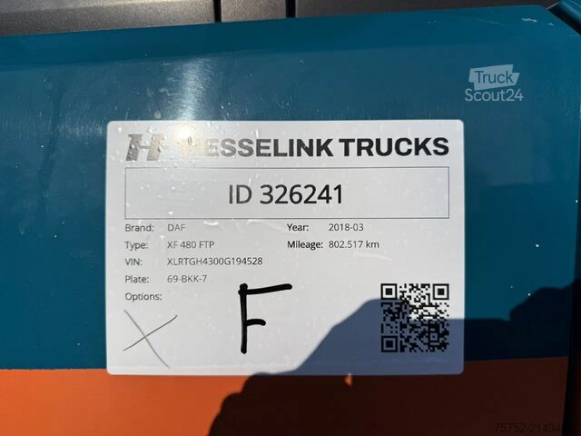 Standard-SZM DAF XF 480 6X2 FTP Midlift Space Cab Hydraulic NL T...