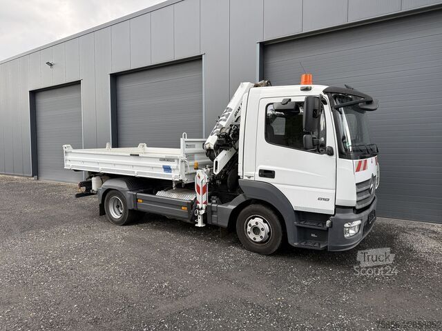 Furgón volquete Mercedes-Benz Atego 818 Kipper Atlas Kran EU6