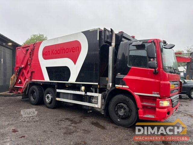 Camion d'enlèvement des ordures ménagères DAF FAG CF75.310 6x2 - VDK Geesink, 2 compartimente...