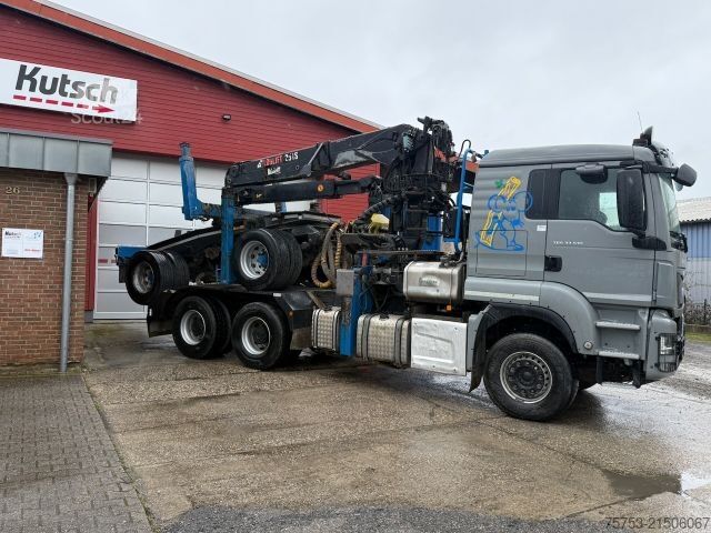 Houttransportwagen MAN TGS 33.510 6x4 BL Langholzzug Loglift 251S