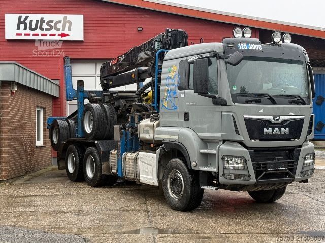 Houttransportwagen MAN TGS 33.510 6x4 BL Langholzzug Loglift 251S