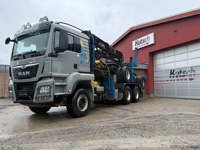 Houttransportwagen MAN TGS 33.510 6x4 BL Langholzzug Loglift 251S